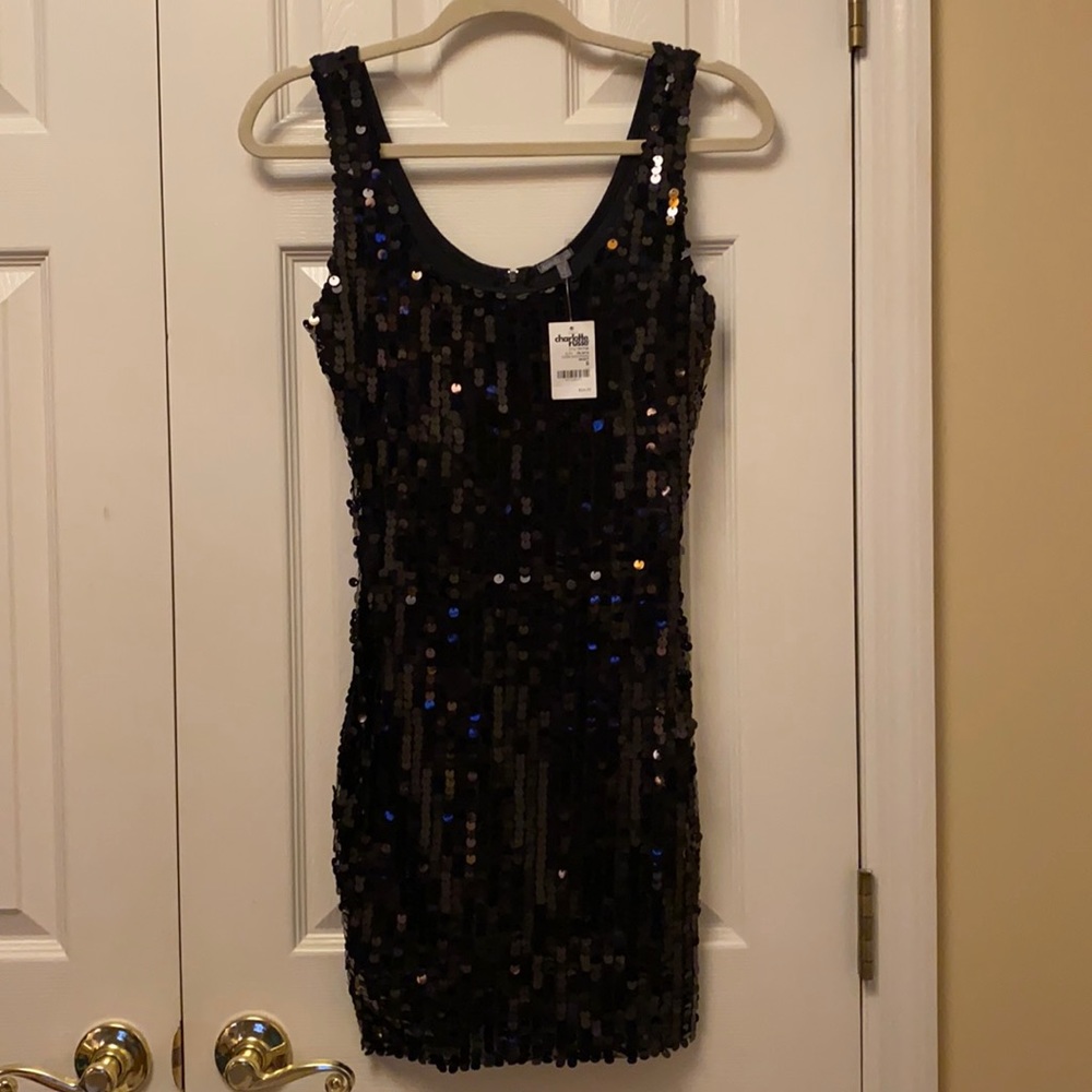 Black sequin dress